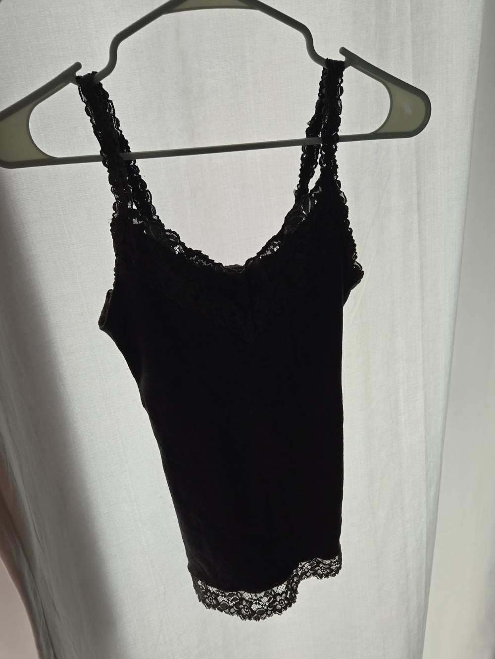 Vintage Y2K Abercrombie & Fitch 2000s Lace Bow Trim Fitted Cami Fairy Tank Top S - Picture 2 of 14
